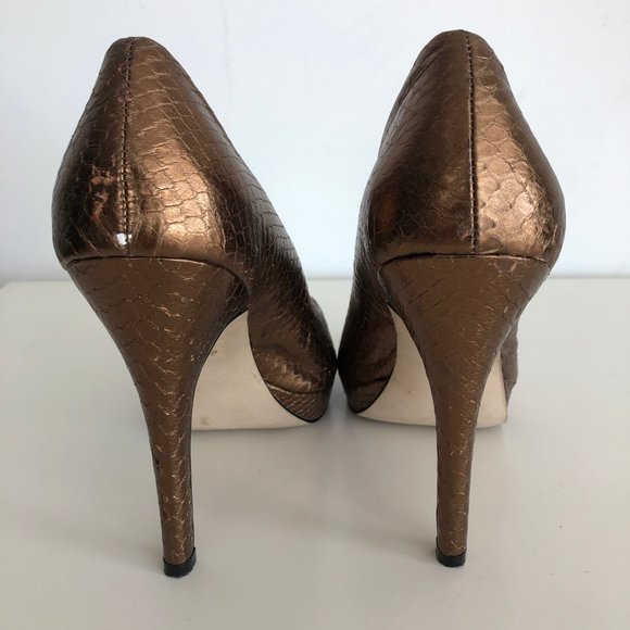 Reiss Metallic peep toe platform high heels EU38 - Picture 4 of 6